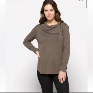 Fortune +Ivy Katelyn Zipper Detail Cowl
Neck Knit New Size XL Gray